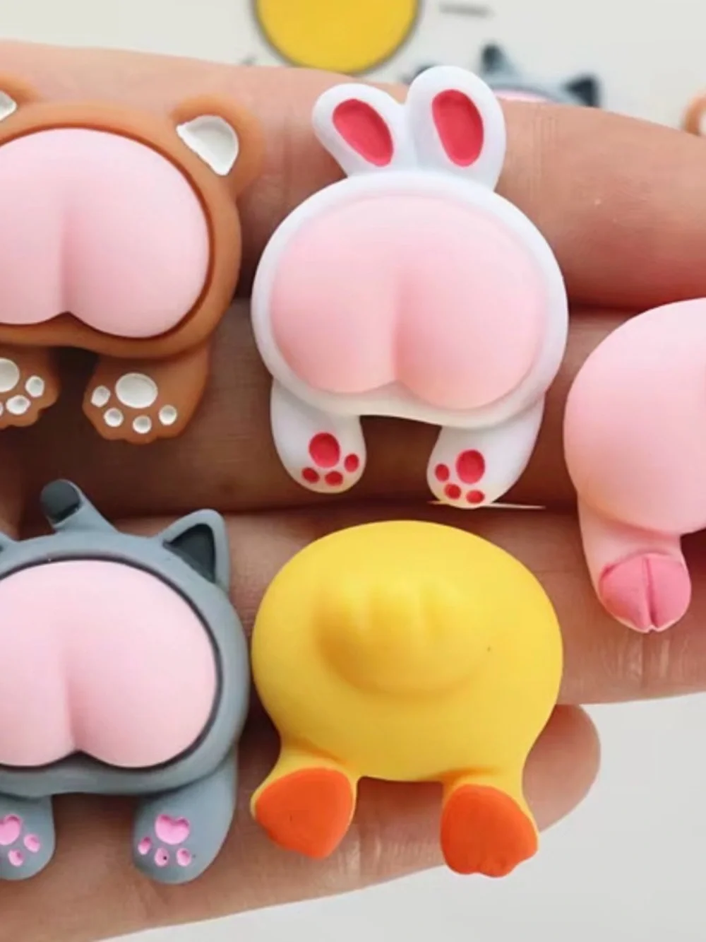 Kawaii Resin Flatback Charms Set of Five - Pink & Multi